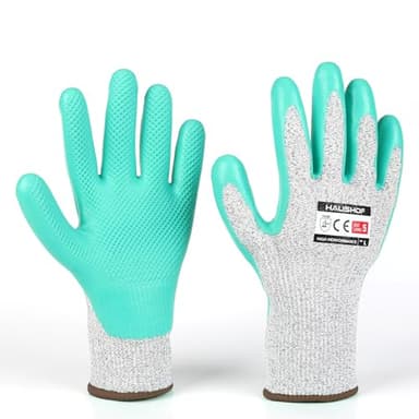 HAUSHOF Gardening Gloves Thorn Proof 3-Pairs Work Gloves, Breathable Garden Gloves Latex Coated with Texture for Women and Men Yard Work, Large Size