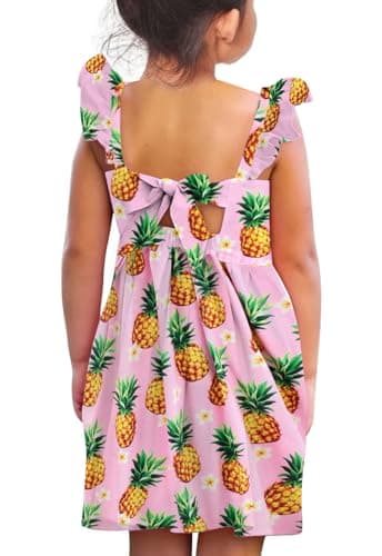 Vieille Toddler Girls Dress 4T Tie Back Sleeveless Summer Dresses 5T