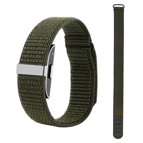 WGDJEMAX Nylon Loop Replacement Strap Compatible with Hume Health Band, Soft Breathable Adjustable Sport Wristband for Fitness Tracker, Women & Men (Military Green)