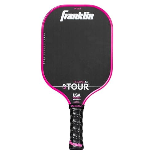 Franklin Sports Pro Pickleball Paddles - FS Tour Series Carbon Fiber Paddles - Official USA Pickleball (USAPA) Approved - Tempo Pro Player - 14mm Polymer Core - Pink