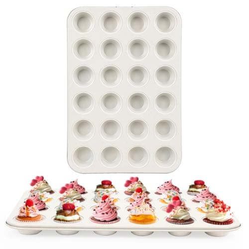 Spmarkt 2-Pack 24-Cup Mini Muffin Pan, Ceramic Nonstick Cupcake Tin for Bite-Sized Treats