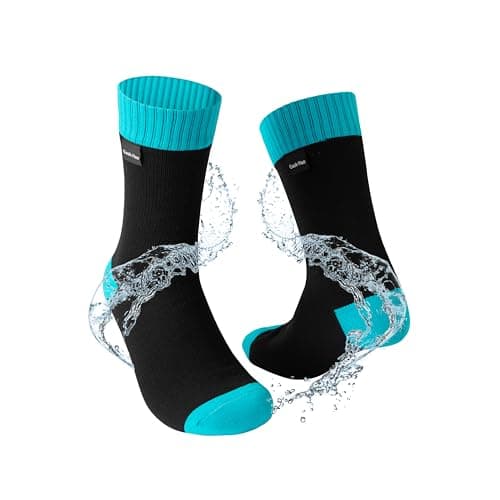 Gash Hao Waterproof Socks Men Women Hiking Crew Socks Suitable For Fishing Wading Outdoor Rainy Sports And Wet And Cold Weather(BLUE-S)