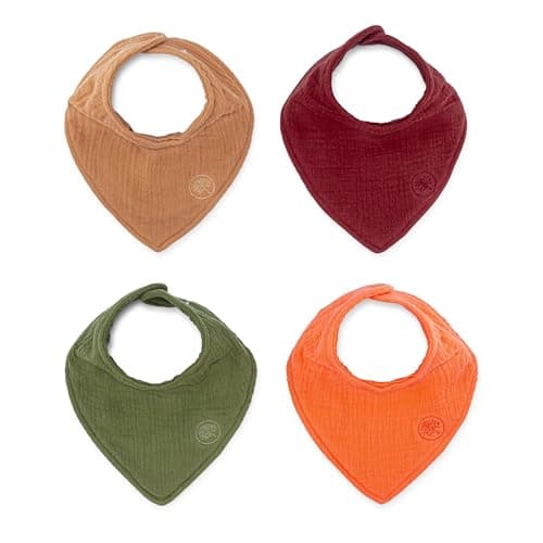 Parker Baby Co. Soft Muslin Bandana Bibs for Baby, 4-Pack - Estes