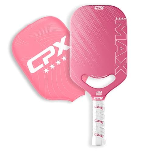 CPX MAX Sakura Pink Raw Carbon Fiber T700 Pickleball Elongated Paddle Racket - Professional Grade, 14mm Core Thickness, Comfortable Tennis Style Grip - Durable Designed in Chicago, USA