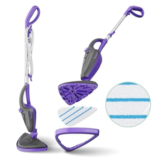 Turonic ST3 10-in-1 Steam Mop - 1500W Floor Steamer with Detachable Handle, 110°C Steam, 25-Min Runtime, Handheld Cleaner for Tile, Grout, Hardwood, Carpet, Upholstery, Chemical-Free Cleaning