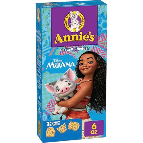 Annie's Disney Moana Pasta and Cheddar Macaroni and Cheese, Kids Dinner Side or Snack, 6 oz