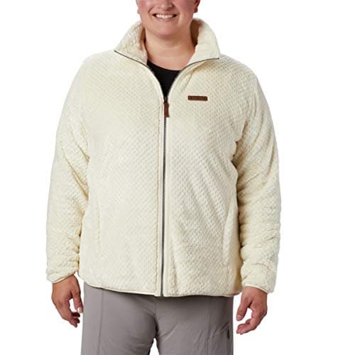 Columbia Womens Fire Side II Sherpa Full Zip Fleece Jacket, Chalk, 2X