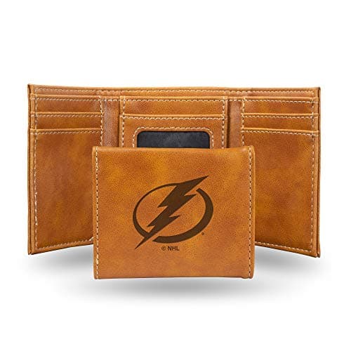 Rico Industries Laser Engraved Trifold Wallet, Tampa Bay Lightning, 3.25 x 4-"