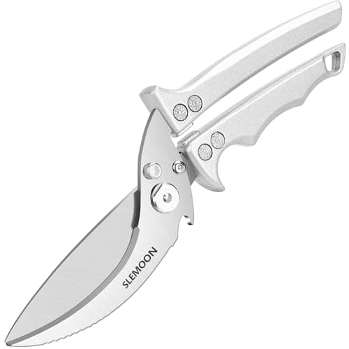 SLEMOON Heavy Duty Kitchen Shears for Food,Silver Kitchen Scissors