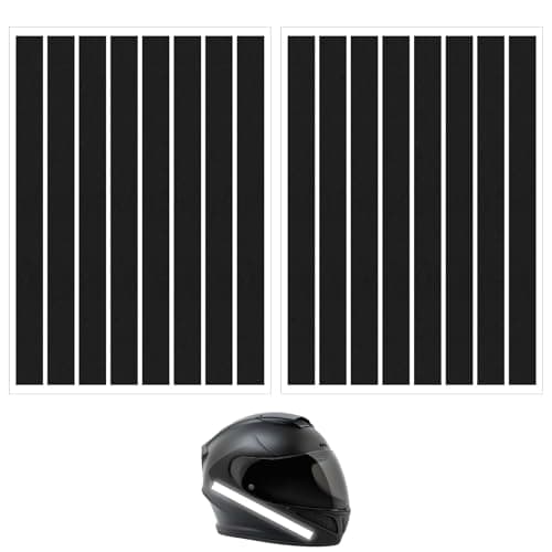 HJZHII 16PCS Black Reflective Tape, Motorcycle Helmet Decals Reflective Stickers for Helmet Motorcycle Helmets Stickers Night Visibility Safety Decal for Motorcycles Scooters Bike Helmets Stroller
