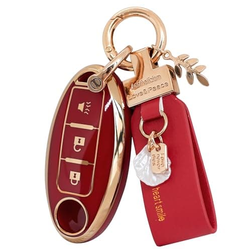 Key Fob Cover for Nissan Rogue Pathfinder Altima 2021 2020 2019(RC3A Red)