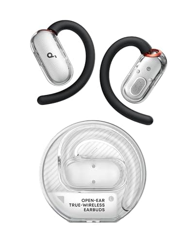 Soundcore V40i by Anker, Open-Ear Headphones, Clear Design, Lidless Case, 4 Adjustable Positions for Every Ear Size, Richer Bass, IP55, 21H Playtime, AI Clear Calls, Bluetooth 5.4, App Control