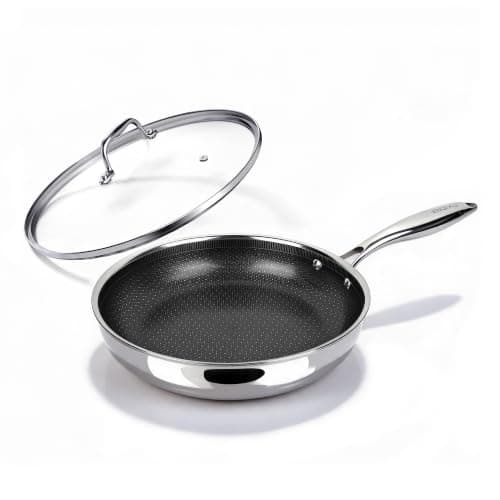 imarku 10-Inch Non Stick Frying Pan with Lid, PFOA-Free Ceramic-Coated