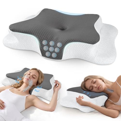 CHxxy Cervical Neck Pillow for Pain Relief Sleeping, Memory Foam Pillows