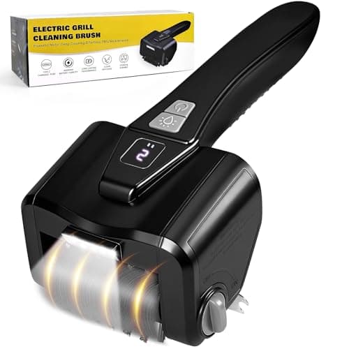 Electric Grill Brush for Outdoor Grill,Electric Grill Cleaner with 800 RPM Motor,Stainless Steel No Shedding Bristle Head,Cordless & Type-C Rechargeable,4000mAh BBQ Grill Brush with LED Light