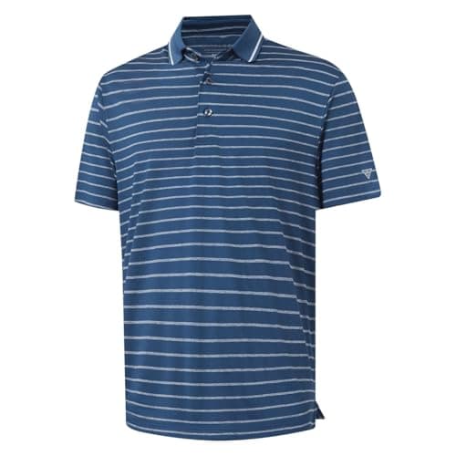 M MAELREG Men's Polo Shirts Moisture Wicking 3 Button Performance Short Sleeve Quick Dry Fit Casual Work Golf Polo