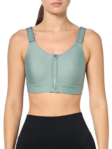 Under Armour Womens Infinity High Impact Zip Sports Bra, (348) Silica Green / / Silica Green, Small D-DD