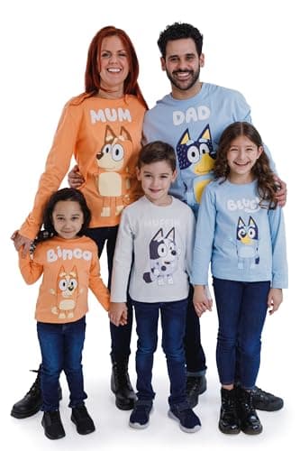Bluey Dad Mens Long Sleeve Graphic T-Shirt Bandit Large