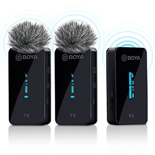 BOYA BY-XM6-S2 2.4GHz Wireless Microphone System Compatible with DSLR, mirrorless Cameras, Smartphones, Computers, for vlog, YouTube Video, Live Streaming, interviews, Recording