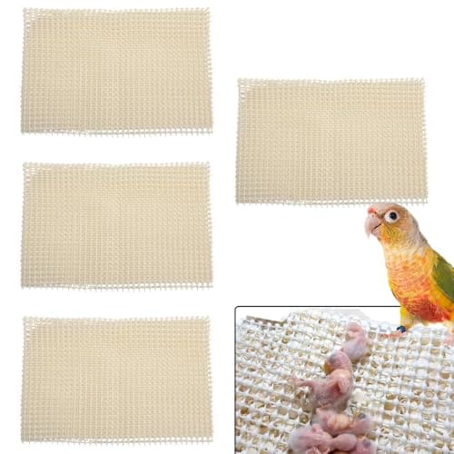 DQITJ 4 Pack Small Birds Soft Latex Hatchling Liners & Brooder Pads Prevents Splayed Legs for Nestling Chick Hand-Reared Parrots (23.6"×15.7")