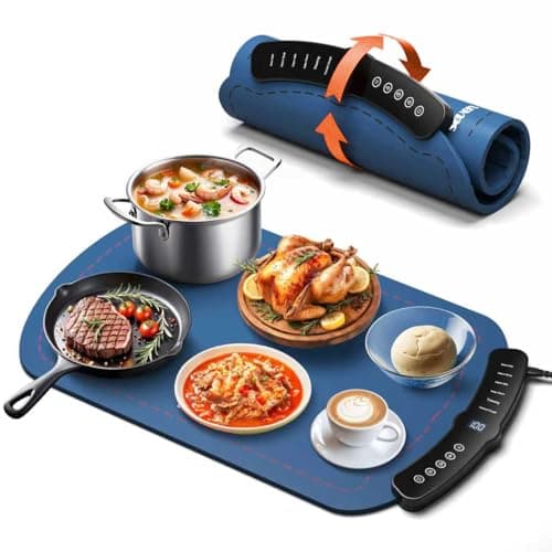 TASEVEN Food Warming Mat,7 Temp,4H Timer,Roll Heat Pad,Thermochromic Line