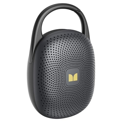 Monster Bluetooth Speaker Ultra-Portable with Integrated Carabiner Clip, IPX7 Waterproof, 29H Playtime, Bluetooth 6.0, TWS Pair Clip-On Speaker for Outdoor, Hiking, Beach, Shower & Travel, Black
