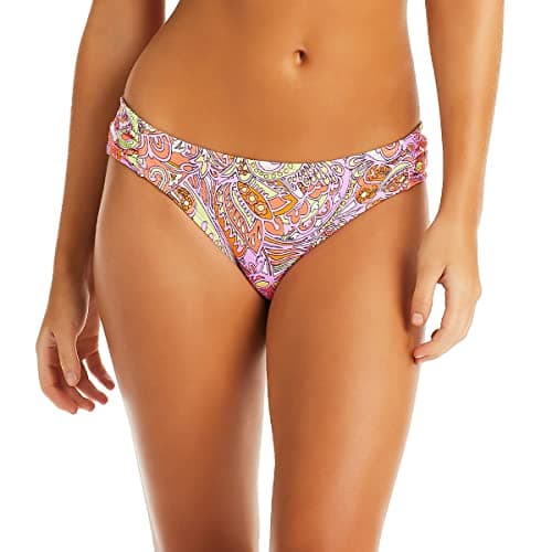 Jessica Simpson Women Bikini Bottom Hipster Side Shirred, Stylish Paisley Design, Medium