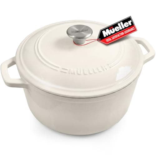 Mueller DuraCast 6QT Enameled Cast Iron Dutch Oven with Lid, Heavy-Duty