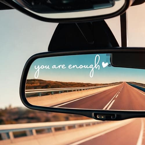 (3 Pcs) You are Enough Car Mirror Decal 5x1 Inch, Inspirational Quote DTF Vinyl Sticker for Auto Side Mirror, Waterproof Motivational Car Decal for Vehicle Exterior