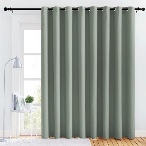 NICETOWN Lower Noise Room Divider Curtain Screen Partitions, Sage Green, 1 Panel, 84" Tall x 120" Wide, Blackout Sound Reducing Divider Room Curtain Panel for Doorway/Window/Sliding Door/Patio