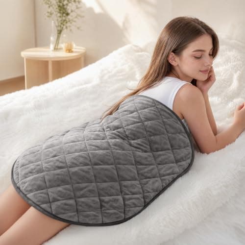 Weighted Heating Pad 7 lbs, 25" x 30" Electric Heating Pad for Back Pain & Period Cramps, Heated Weighted Blanket for Adults, 6 Heat Settings & 2H Auto Shut-Off, Gray