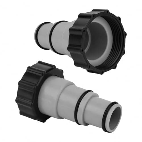 Goktvai 2pcs Pool Hose Adapter Connector, Converts 1.5 Inch to 1.25 Inch Hoses for Above Ground Pool Filter Pumps & Saltwater Systems Durable ABS Replacement Parts Easy Installation