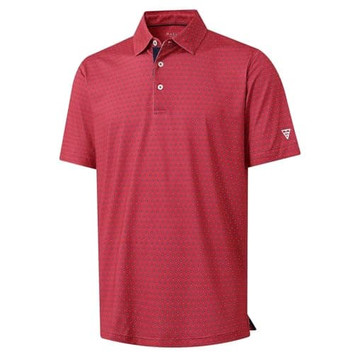 M MAELREG Polo Shirts for Men Quick Dry Fit Short Sleeve Performance Moisture Wicking Print Men’s Golf Shirts