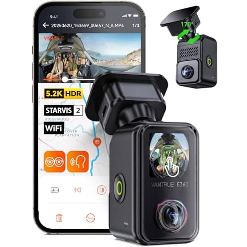 Vantrue E360 Panoramic 2 Channel Dash Cam,Front Fisheye + Inside Fisheye, Dual IR Night Vision,Dual STARVIS 2,Voice Control, Touchscreen, GPS, Parking Mode, Support 1TB
