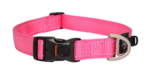 Reflective Dog Collar for Extra Large Dogs, Adjustable from 17-27 inches, Pink