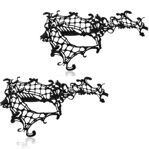 TFTSR Masquerade Masks for Women Couples & Men - Lace Adults Party Costume Venetian Dress & Mardi Gras Mask in Gold & Black