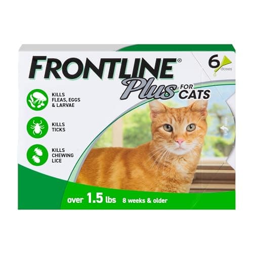 FRONTLINE Plus Flea & Tick Spot Treatment for Cat & Kitten (Green) Count of 6
