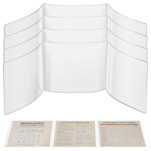 4 Pcs 2026 Mahjong Card Sleeve Protectors, Mahjong Cards Holder Cover, Frosted Clear Plastic Covers for 2025/2026 Large Size Print Scorecards (6 1/8" x 4 3/4"), Mahjongs Accessories Gift