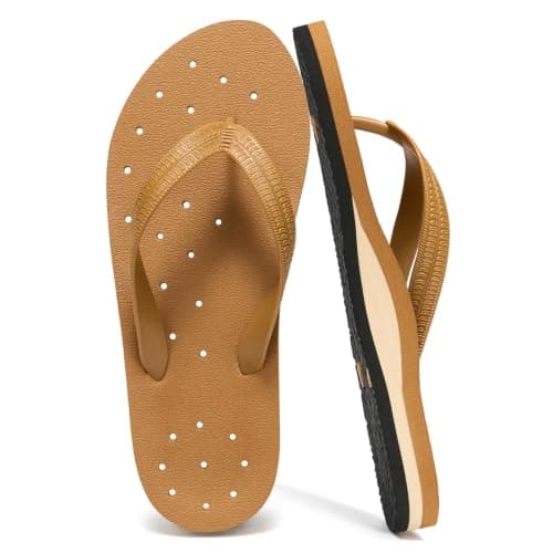 ZURIN Shower Shoes Women Quick Dry Flip Flops with Arch Support，Pool Flip Flops for Women Drainage Holes Non Slip Shower Sandals Slippers for Beach Bath Gym College Dorm