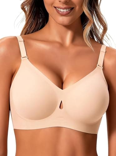 Wireless Jelly Bras for Women Sexy Comfortable Bra Bralettes V Neck No Underwire Bras Push Up Everyday Seamless Bra
