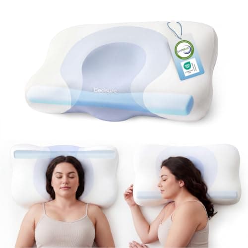 Bedsure Cervical Neck Pillow Ergonomic Pillow with Double - Sided Design