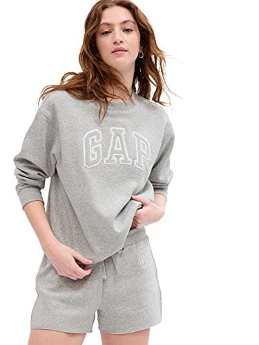 GAP Womens Heritage Crew Neck T-Shirt LT HEATHER GREY V2 M