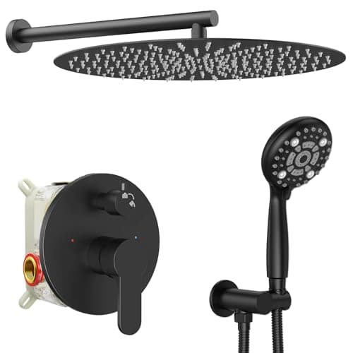 SR SUN RISE Shower Faucet - 16 Inch Multifunctional High Pressure Shower Head System with Handheld Shower Head Fixtures - Valve Included - Oil Rubbed Bronze