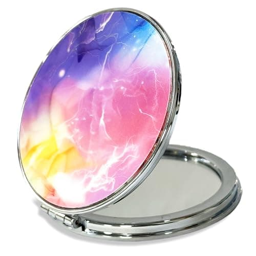 Dancepanda Travel Compact Hand Mirror, Small Pocket Magnifying Mirror(Dual-Sided)