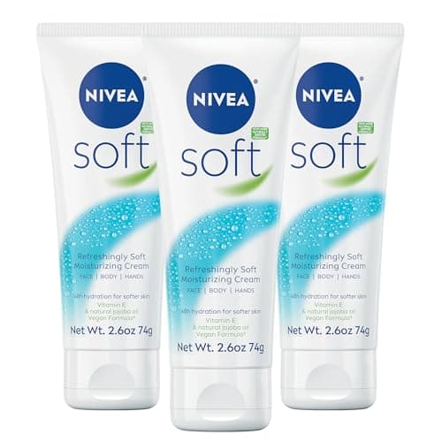NIVEA Soft Moisturizing Cream for Body, Face and Hands, 3 x 2.6 OZ