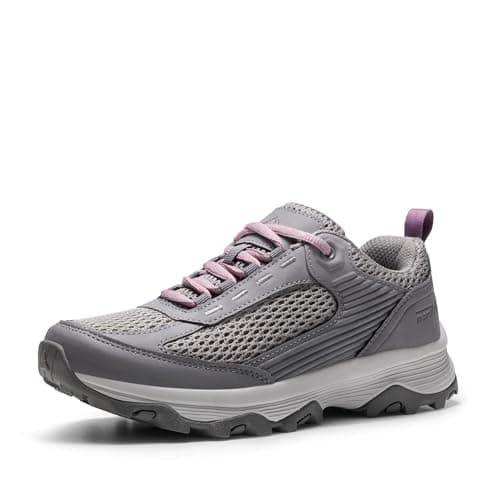 NORTIV 8 Women's Hiking Shoes Lightweight Breathable Mesh Walking Sneakers Outdoor Work Shoes,Size 11,Dark Grey,SNHS243W