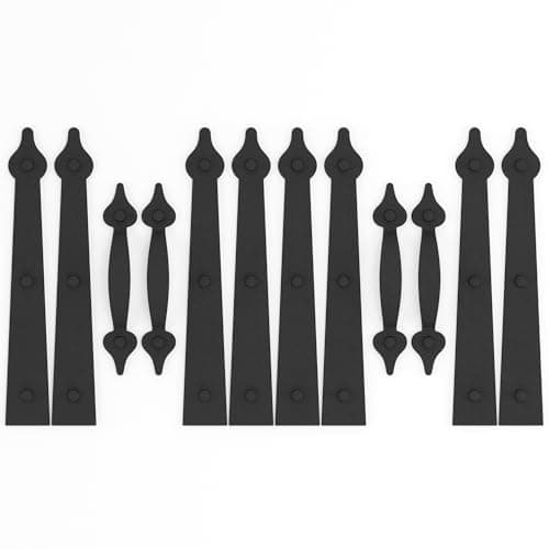 HAPPYGATE Magnetic Garage Door Hardware Kit, Faux Hinges Handles Kit, 2PCS