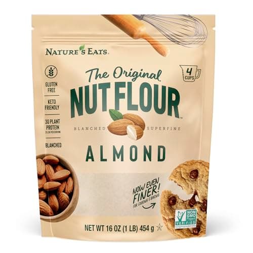 Nature’s Eats Superfine Almond Flour - Finely Sifted, Blanched Gluten Free Nut Flour for Bread, Pancake Mix, Muffins, Low Carb & Vegan Baking - 16 oz