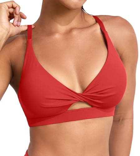 ULTREAGLE Padded Sports Bras for Women - Strappy Sports Bra Workout Tops for Women Twist Front Gym Tops