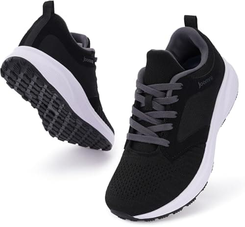 Joomra Women Wide Walking Tennis Shoes for Female Size 10w Gym Exercise Fitness Running Fashion Width Toe Box Sneakers Black 42